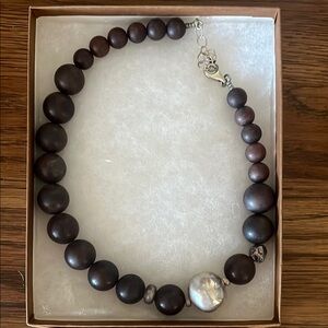 Silpada Brown and sterling silver Beaded Necklace